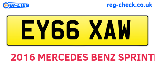EY66XAW are the vehicle registration plates.