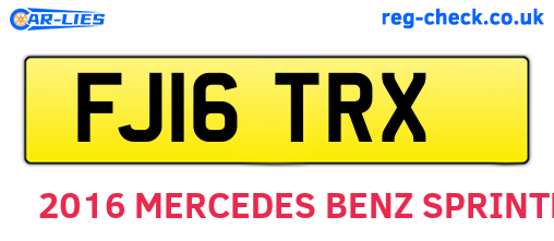 FJ16TRX are the vehicle registration plates.