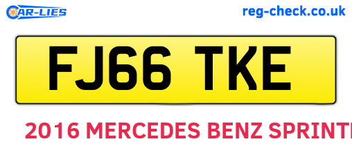 FJ66TKE are the vehicle registration plates.