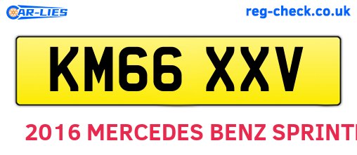 KM66XXV are the vehicle registration plates.