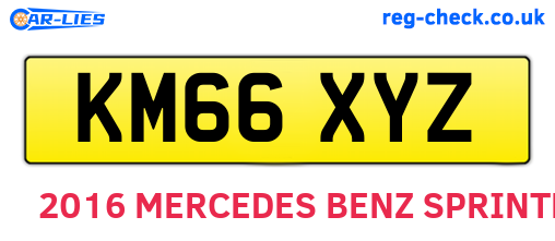 KM66XYZ are the vehicle registration plates.
