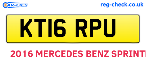 KT16RPU are the vehicle registration plates.