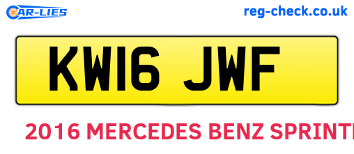 KW16JWF are the vehicle registration plates.