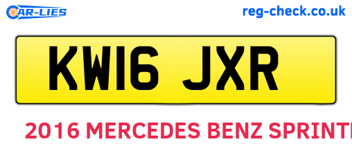 KW16JXR are the vehicle registration plates.