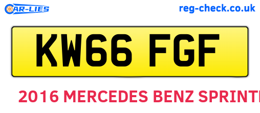 KW66FGF are the vehicle registration plates.