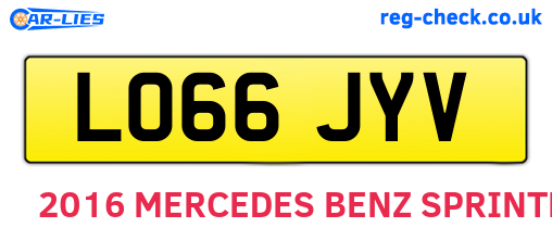 LO66JYV are the vehicle registration plates.