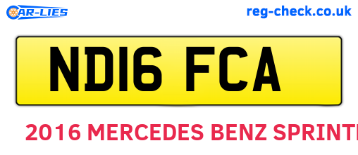 ND16FCA are the vehicle registration plates.