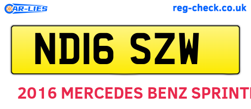 ND16SZW are the vehicle registration plates.