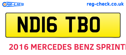 ND16TBO are the vehicle registration plates.
