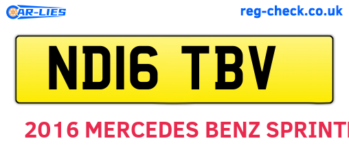 ND16TBV are the vehicle registration plates.