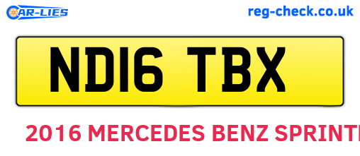 ND16TBX are the vehicle registration plates.