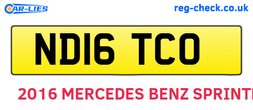 ND16TCO are the vehicle registration plates.