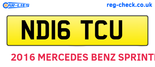 ND16TCU are the vehicle registration plates.