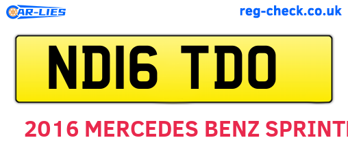 ND16TDO are the vehicle registration plates.