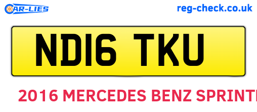 ND16TKU are the vehicle registration plates.