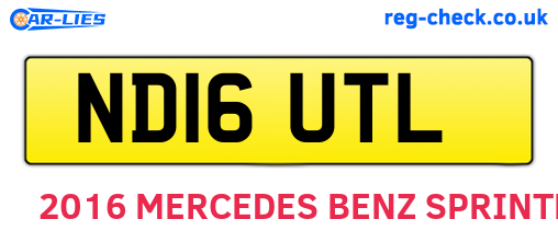 ND16UTL are the vehicle registration plates.