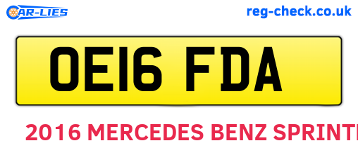 OE16FDA are the vehicle registration plates.