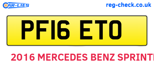 PF16ETO are the vehicle registration plates.