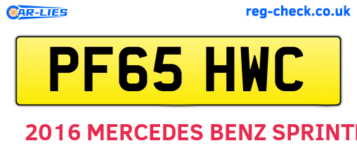 PF65HWC are the vehicle registration plates.