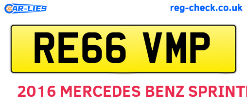 RE66VMP are the vehicle registration plates.