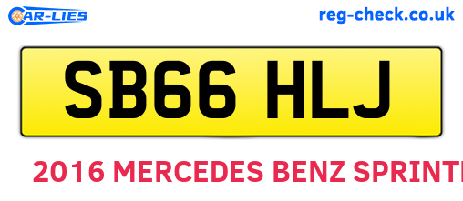 SB66HLJ are the vehicle registration plates.