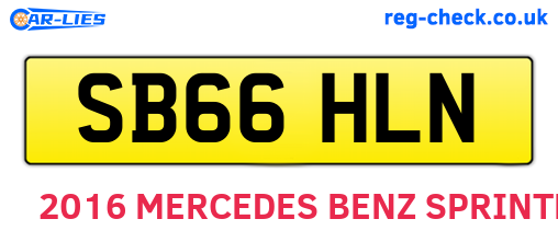 SB66HLN are the vehicle registration plates.