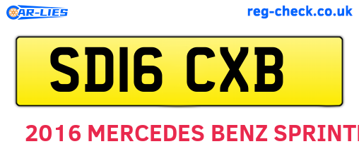 SD16CXB are the vehicle registration plates.
