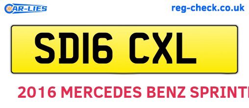 SD16CXL are the vehicle registration plates.