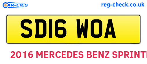 SD16WOA are the vehicle registration plates.