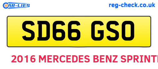 SD66GSO are the vehicle registration plates.