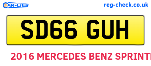SD66GUH are the vehicle registration plates.