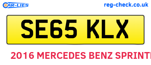 SE65KLX are the vehicle registration plates.