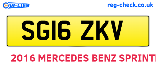 SG16ZKV are the vehicle registration plates.