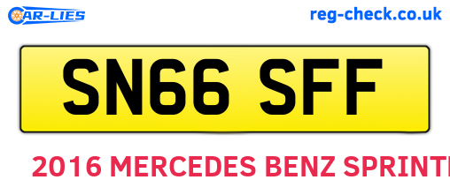 SN66SFF are the vehicle registration plates.