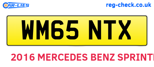 WM65NTX are the vehicle registration plates.