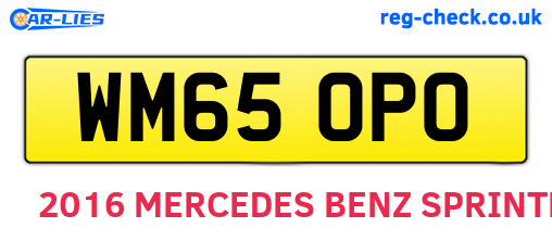WM65OPO are the vehicle registration plates.