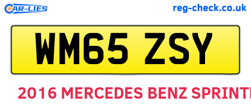 WM65ZSY are the vehicle registration plates.