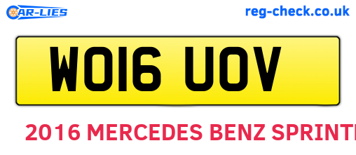 WO16UOV are the vehicle registration plates.