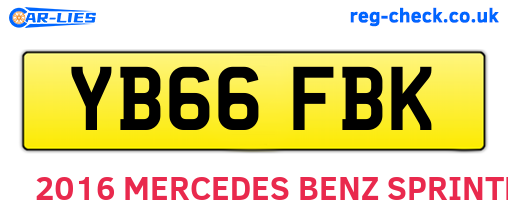 YB66FBK are the vehicle registration plates.