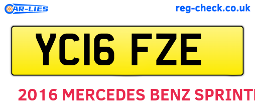 YC16FZE are the vehicle registration plates.
