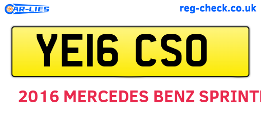YE16CSO are the vehicle registration plates.