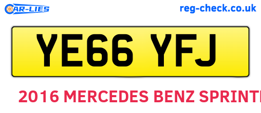 YE66YFJ are the vehicle registration plates.