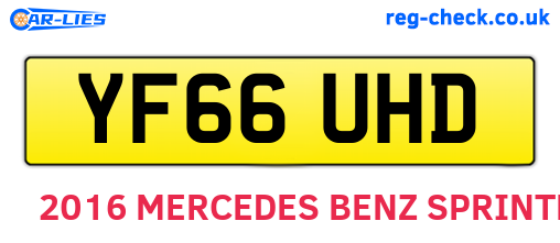 YF66UHD are the vehicle registration plates.