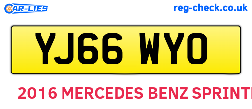 YJ66WYO are the vehicle registration plates.