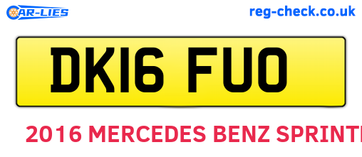 DK16FUO are the vehicle registration plates.