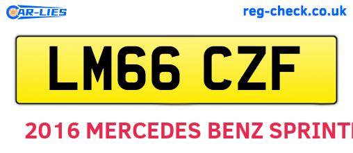 LM66CZF are the vehicle registration plates.