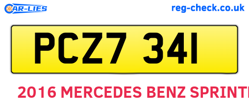 PCZ7341 are the vehicle registration plates.