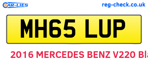 MH65LUP are the vehicle registration plates.
