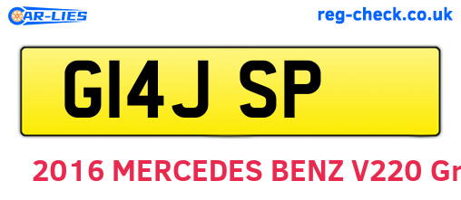 G14JSP are the vehicle registration plates.