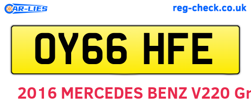 OY66HFE are the vehicle registration plates.